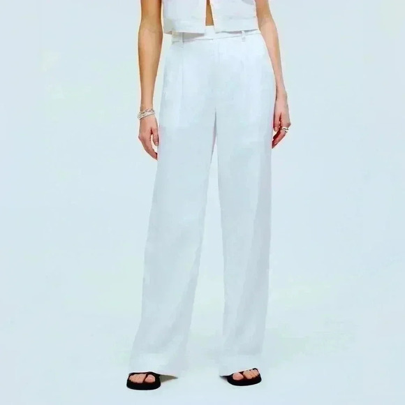NWT! Madewell The Harlow Wide-Leg Pant in 100% Linen Size 14 - Picture 1 of 7